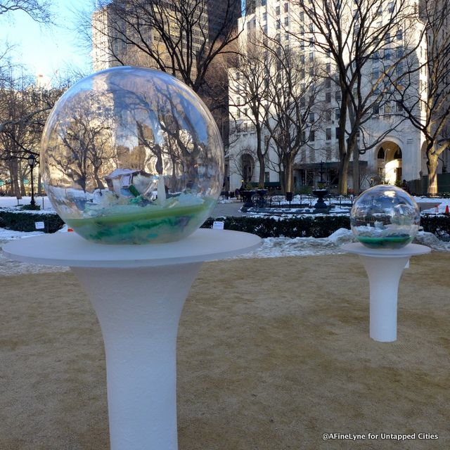 Located on the West Gravel area, the exhibit consists of 18 transparent spheres