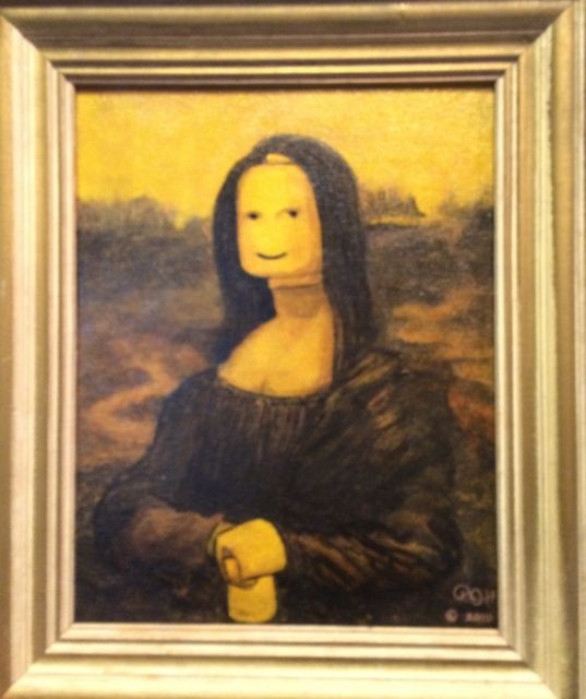 Paul Hecker-Cartoon-Mona Lego Lisa-Painting-NYC