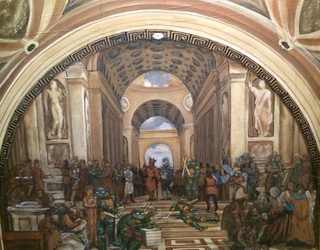 Paul Hecker-Cartoon-Raphael School of Athens-Teenage Mutant Ninja Turtles-Painting-NYC