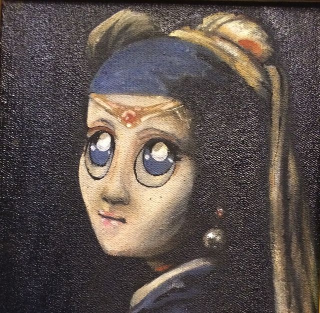 Paul Hecker-Cartoon-Vermeer Girl with Pearl Earring-Painting-NYC