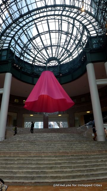 View up the marble staircase in the Brookfield Plaza Atrium