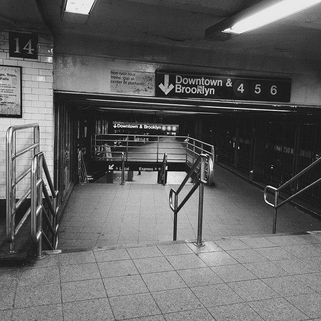 UntappedCities BigScreen Instagram Contest Photo, NYC, 4,5,6, Downtown , Brooklyn trains, Ny stairs, Subway, street photography, Black and white, metro