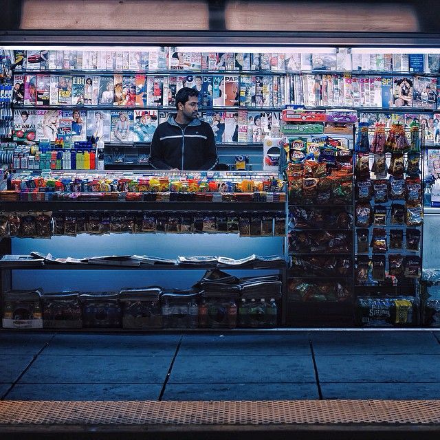 UntappedCities BigScreen Instagram Contest Photo, vendor, NY snacks, junk food, NYC food stand, newspaper stand, eat NY, NYC photography