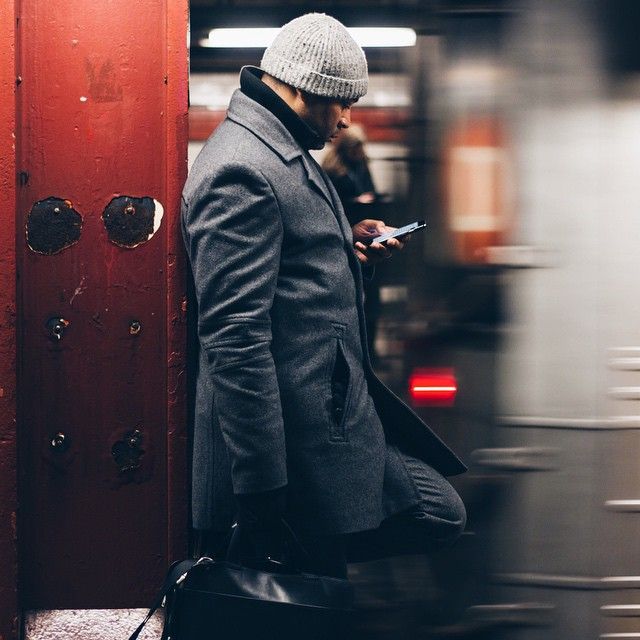 UntappedCities BigScreen Instagram Contest Photo, Waiting, IPhone, train , subway, NYC, modern day, train, blur, buisness man, NYC street, photography