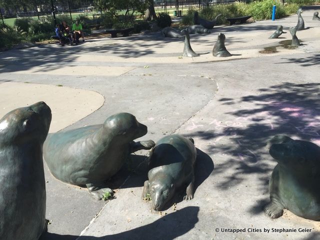 Seal sprinklers-East River Park-Grand street-Gerry Augustine Lynas-NYC-FDR Drive-Stephanie Geier