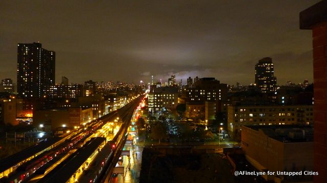 View from Penthouse Terrace of Corn Exchange-looking south over metronorth Untapped Cities Harlem Tour