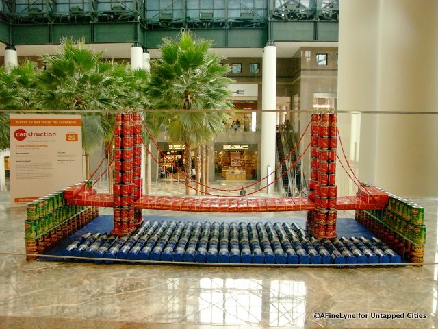 Cans of food for Canstruction at Brookfield Place NYC Untapped Cities AFineLyne