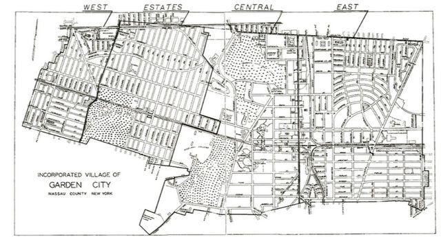 Garden City, view of village, ca. 1878. Village of Garden City, NY, Archives Collection-Gardens of Eden-Long Island's 20th Century Planned Communities