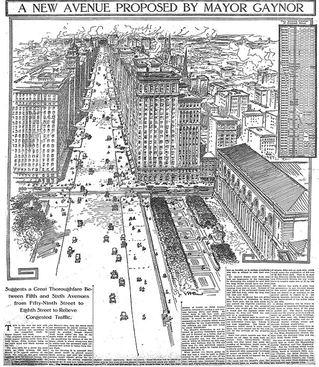 Mayor Gaynor Plan for New Avenue-NYC-5th Avenue-6th Avenue.-2