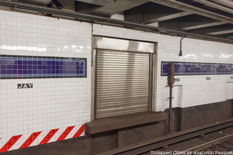 Door to subway fare collection area where the money train dropped off fares