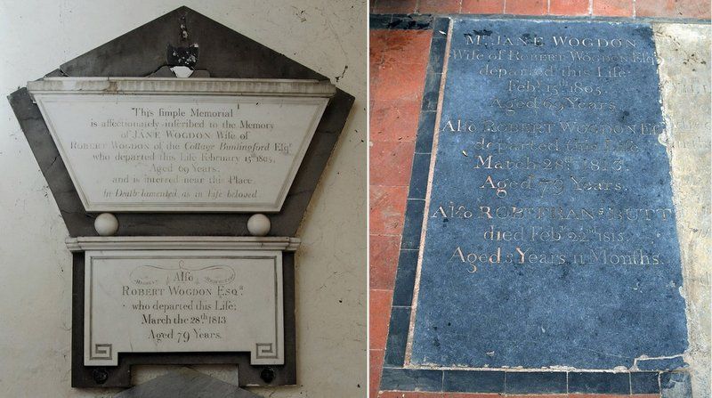 Robert Wogden Memorial Plaques-St Bartholomew Church-Layston-Hertfordshire-Dueling Pistols-England-UK