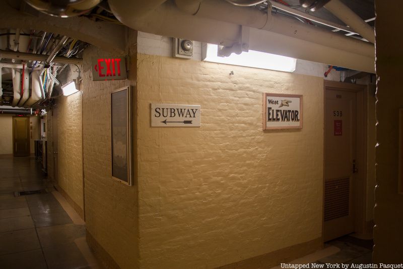 Subway and elevator sign under U.S. Capitol