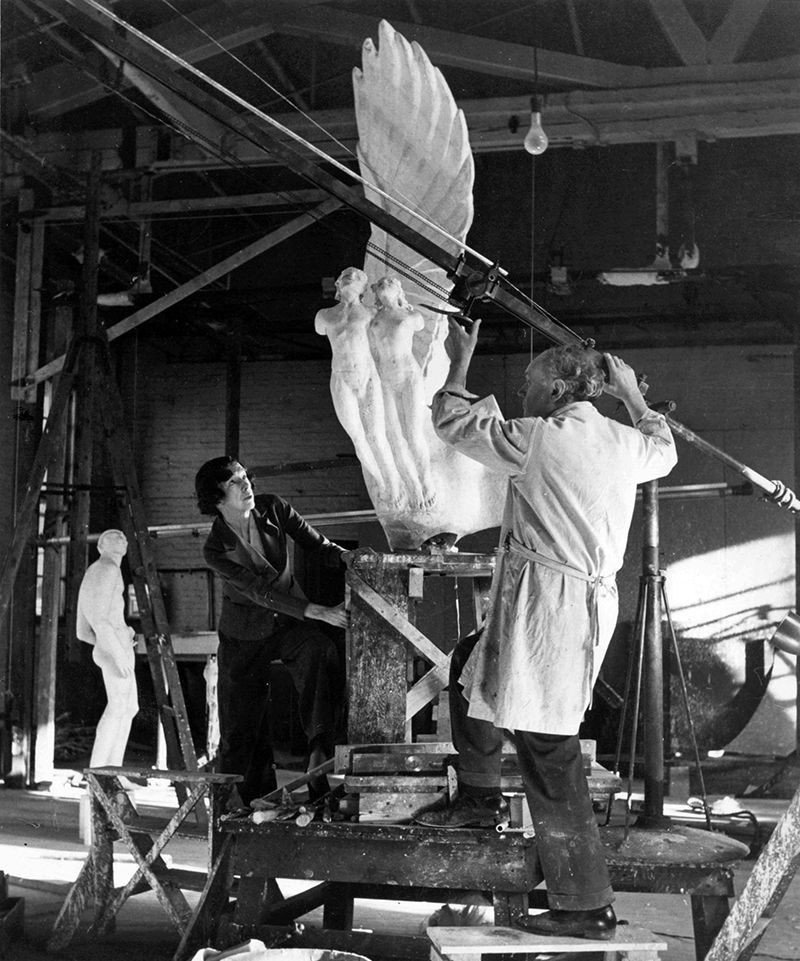 Gertrude Vanderbilt Whitney-Working in the Studio-West 8th Street-NYSS-Whitney Studio-NYC