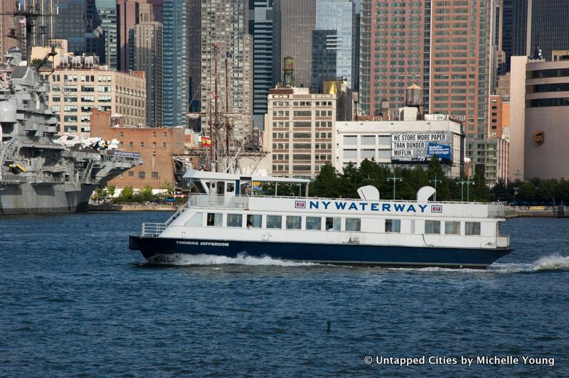 Hudson River-NY Waterway-Ferry-Intrepid-NYC