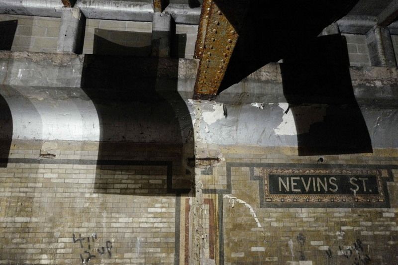 Nevins Street Abandoned platform in the  Brooklyn subway