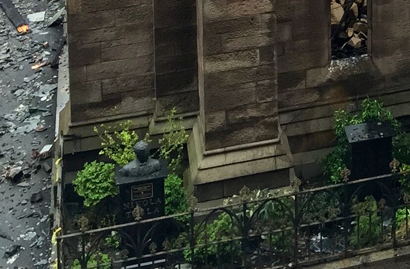 Nikola Tesla Bust-Orthodox Serbian Church of St Sava-Fire-Manhattan-NYC-5