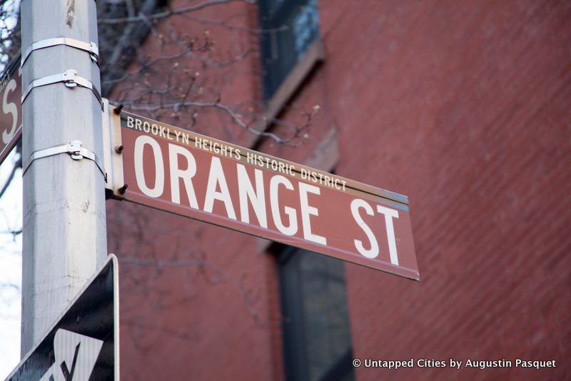 Orange Street street sign in Brooklyn Heights