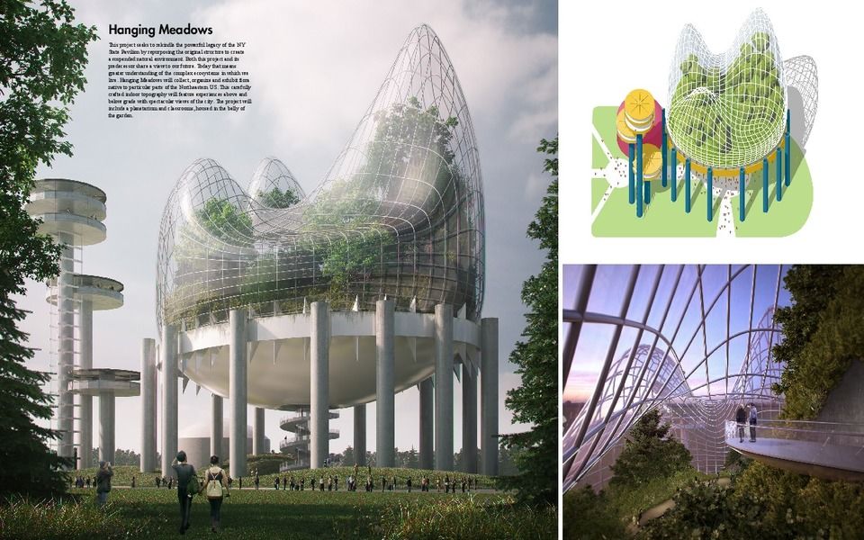 NY State Pavilion-Ideas Competition-National Trust for Historic Preservation-Queens-Hanging Meadows-Aidan Doyle-Sarah Wan-NYC