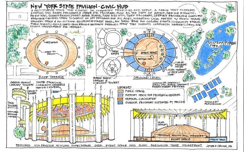 NY State Pavilion-Ideas Competition-National Trust for Historic Preservation-Queens-Hanging Meadows-Javier Salinas-AIA-Civic Hub-NYC-2