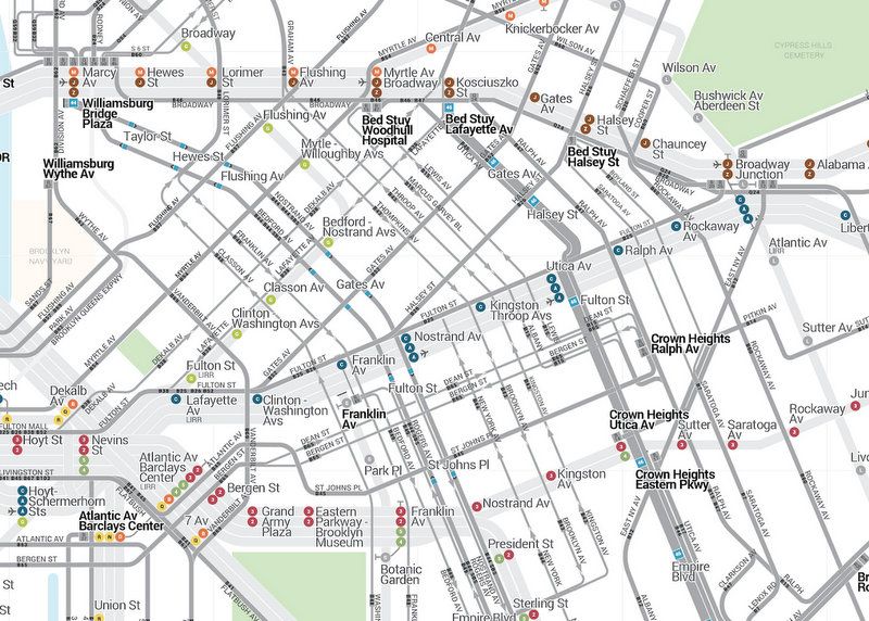 NYC Transit Map Subway and Bus-11