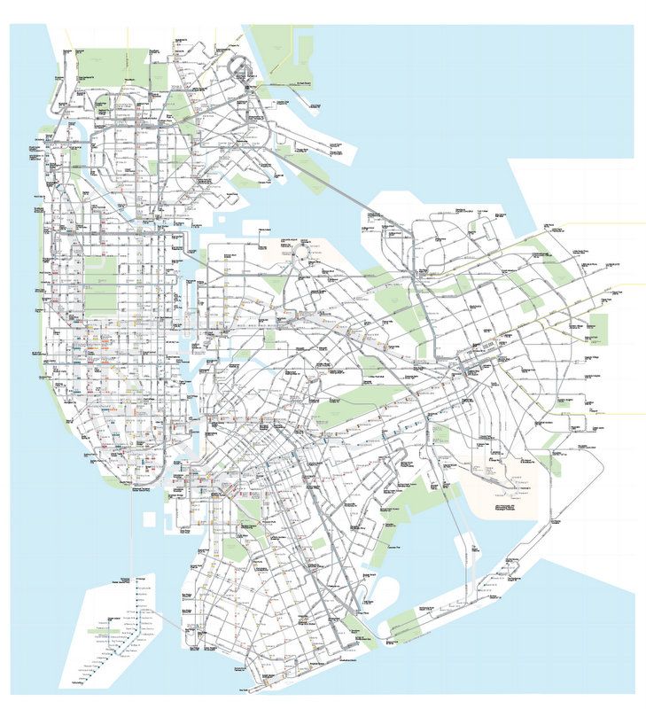 NYC Transit Map Subway and Bus