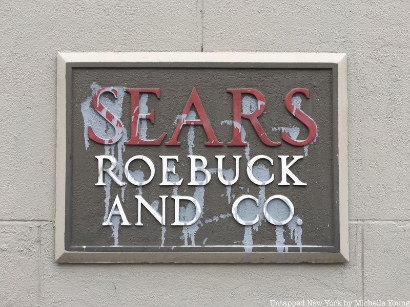 Plaque sign on sears store