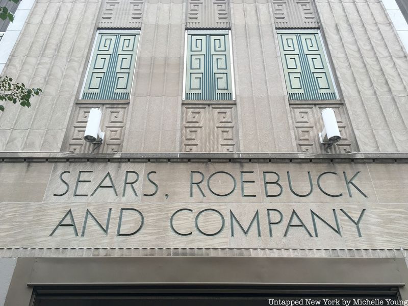 Sign on Sears Roebuck store in Flatbush