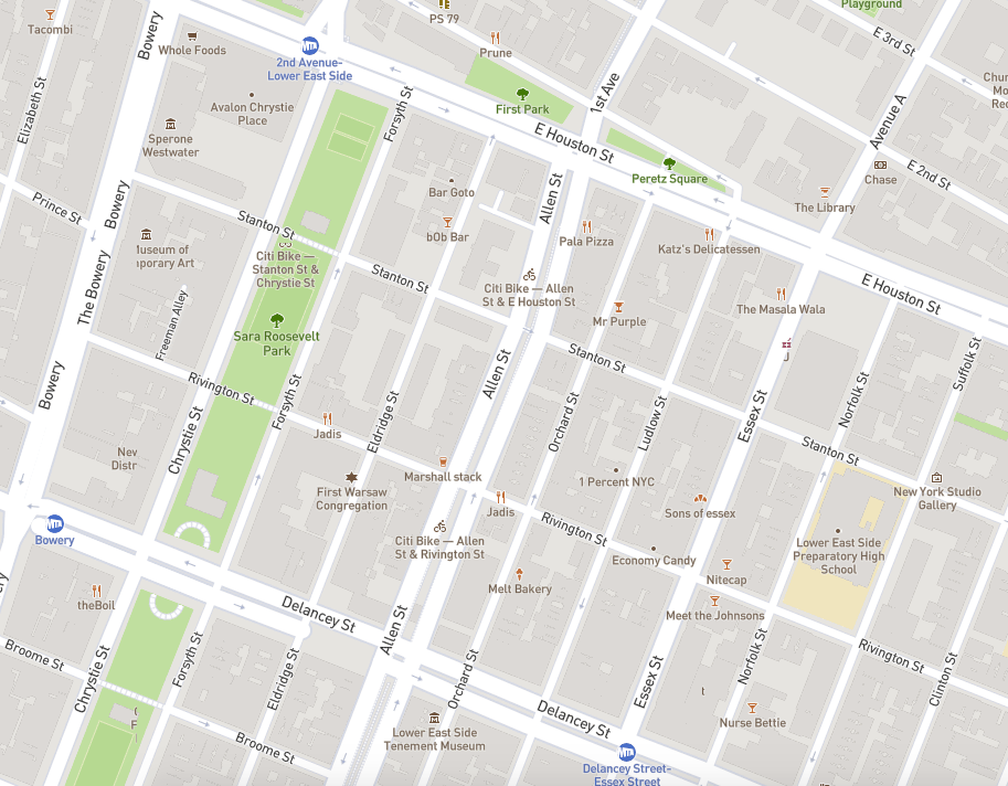 A map of war hero street names on the Lower East Side