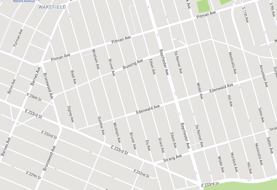 A map of Bronx street names for old mayors of NYC