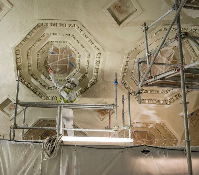 Ceiling Restoration Process-Union Station-Washington D.C.-Preservation