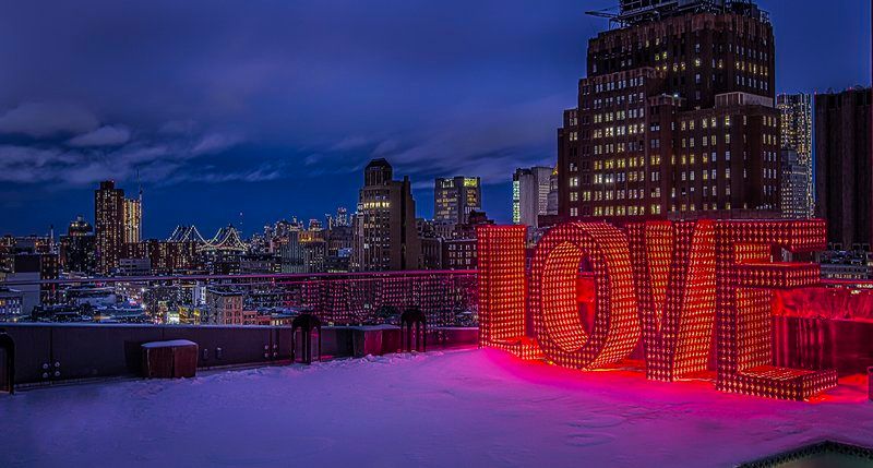 LOVE-Monumental Word Sculpture-Big Words-Laura Kimpton-Artist-James Hotel-Rooftop-NYC