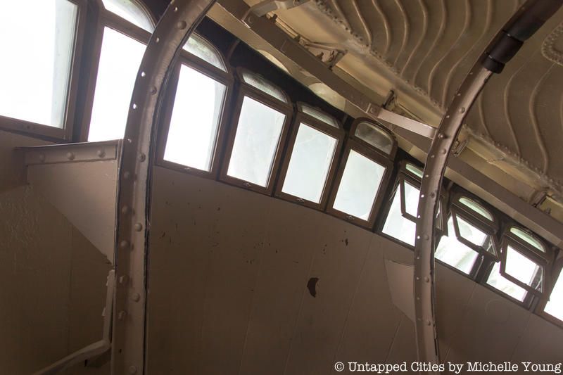 Looking out the windows of the Statue of Liberty