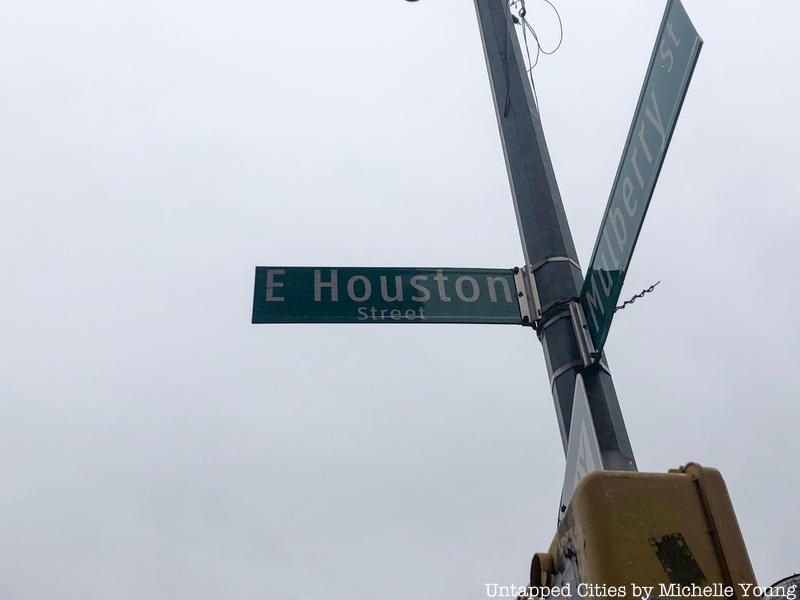 Houston Street in NYC street sign