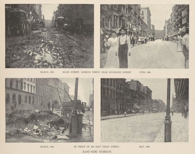 Black and white views of Houston Street in NYC