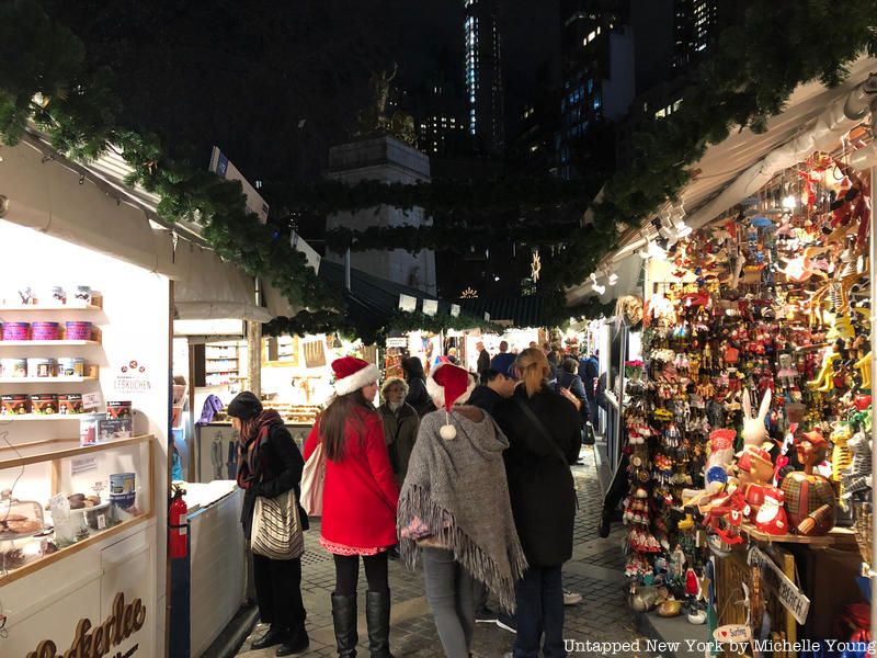 Columbus Circle holiday market,  one of the biggest NYC holiday markets