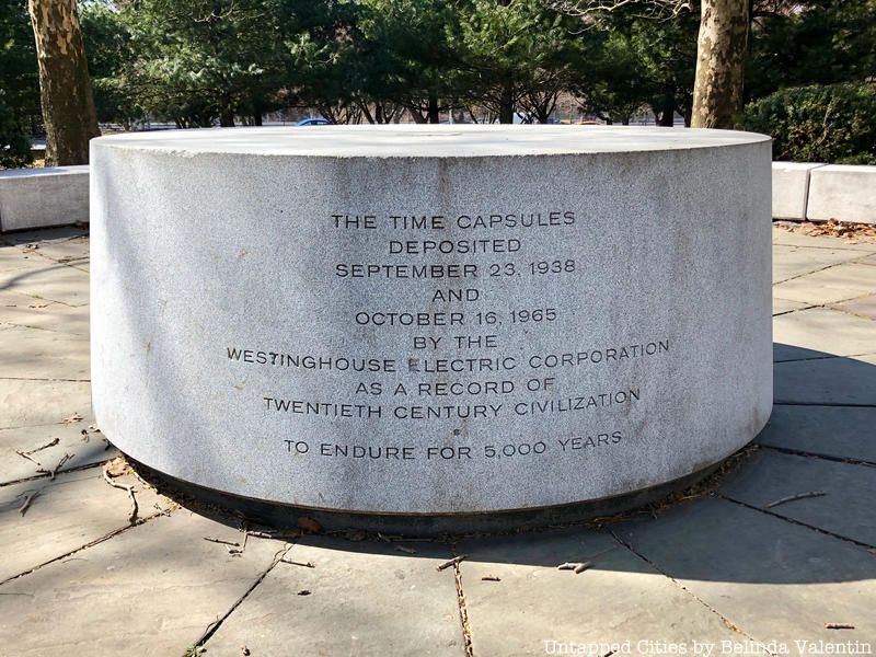 Marker for the Westinghouse Time Capsule from World's Fair