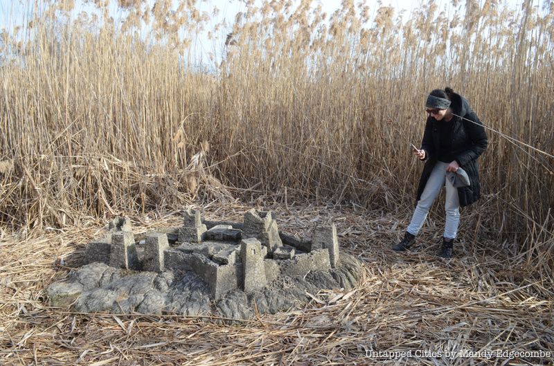 A hidden sculpture in the marsh at Liberty state Park