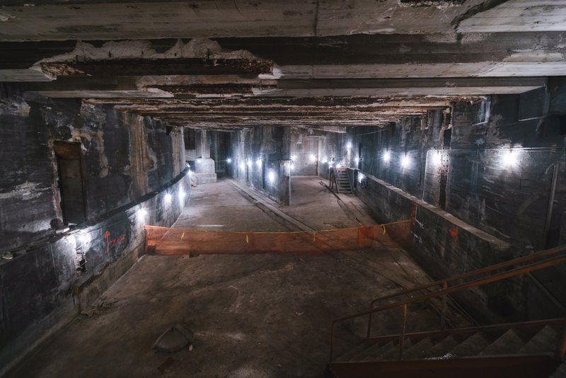 Inside the anchorages of the Brooklyn Bridge