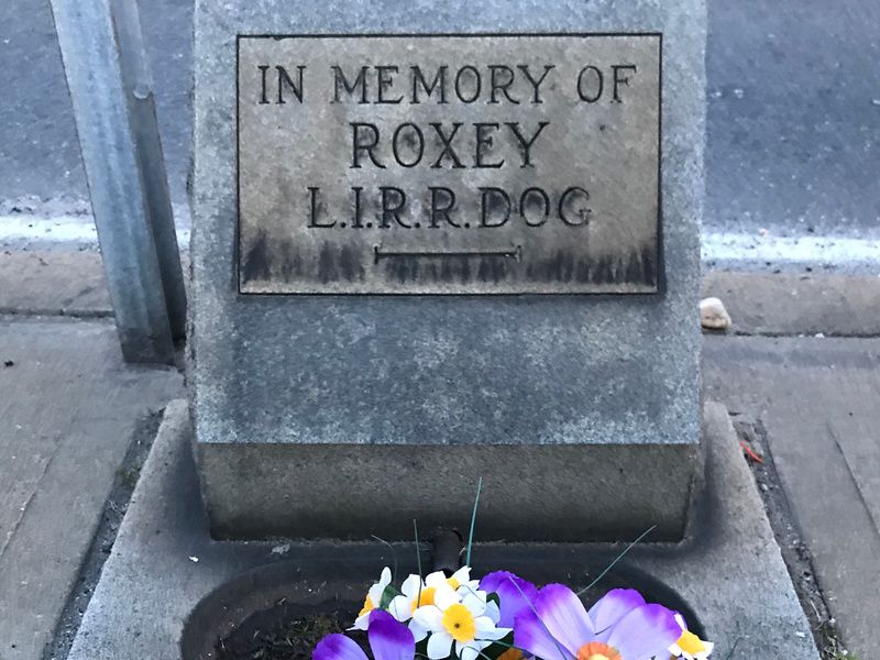 Roxey LIRR dog memorial