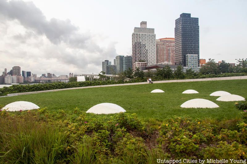 A public art piece at Hunters Point South Park