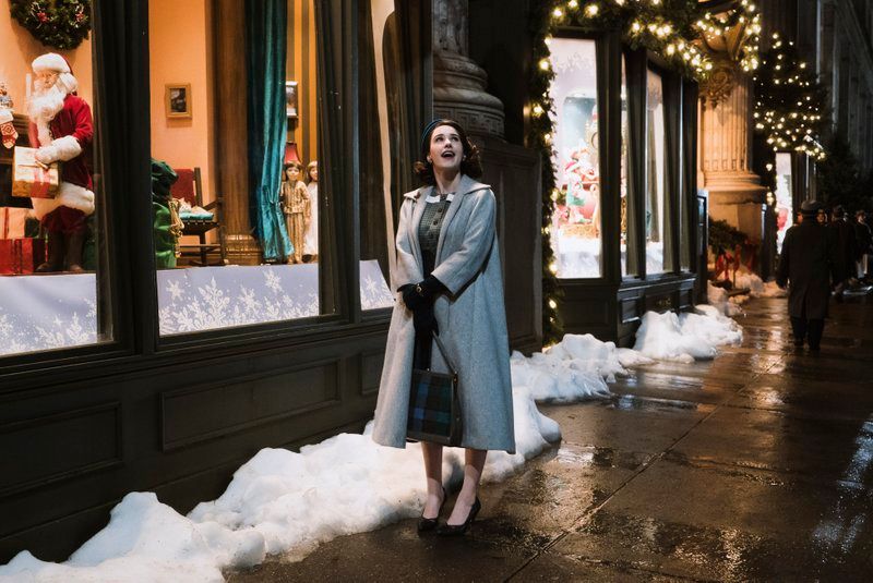 Midge outside of B. Altman in the Marvelous Mrs. Maisel