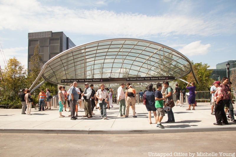 Picture of the outside of the 34th st subway station at hudson yards