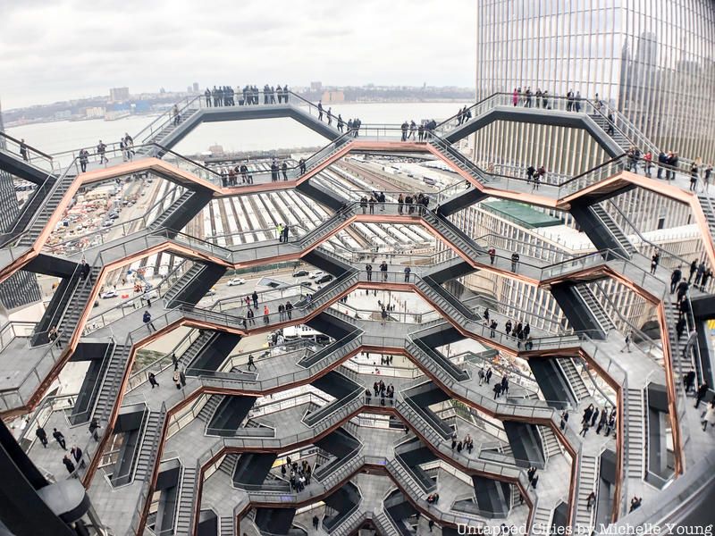 Atop the observation platforms of Vessel at Hudson Yards