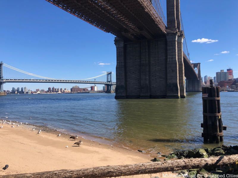 Manhattan side of the Brooklyn Bridge