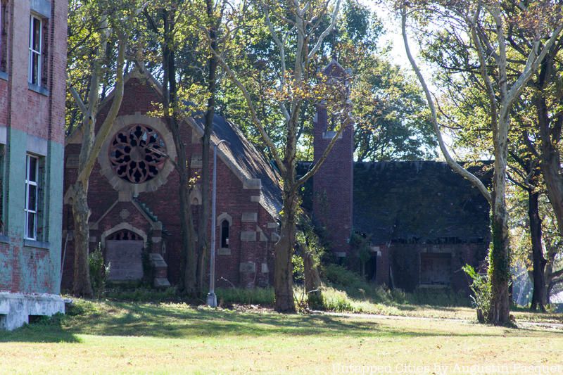 Abandoned church on Hart Island