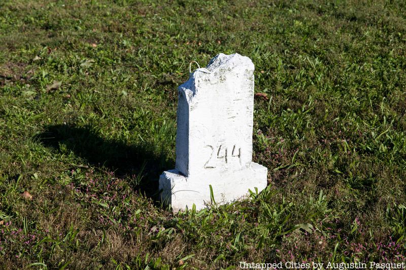 Marker on Hart Island