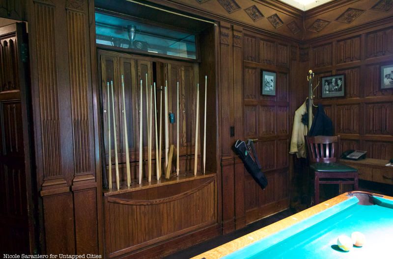 Pool cues at the Friars Club