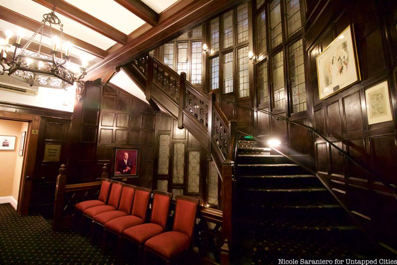 Grand staircase at the Friars club