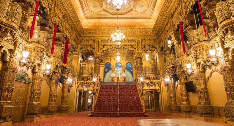 The stunning lobby of the United Palace movie theater