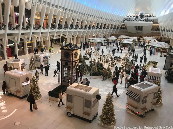 The holiday market inside the Oculus.